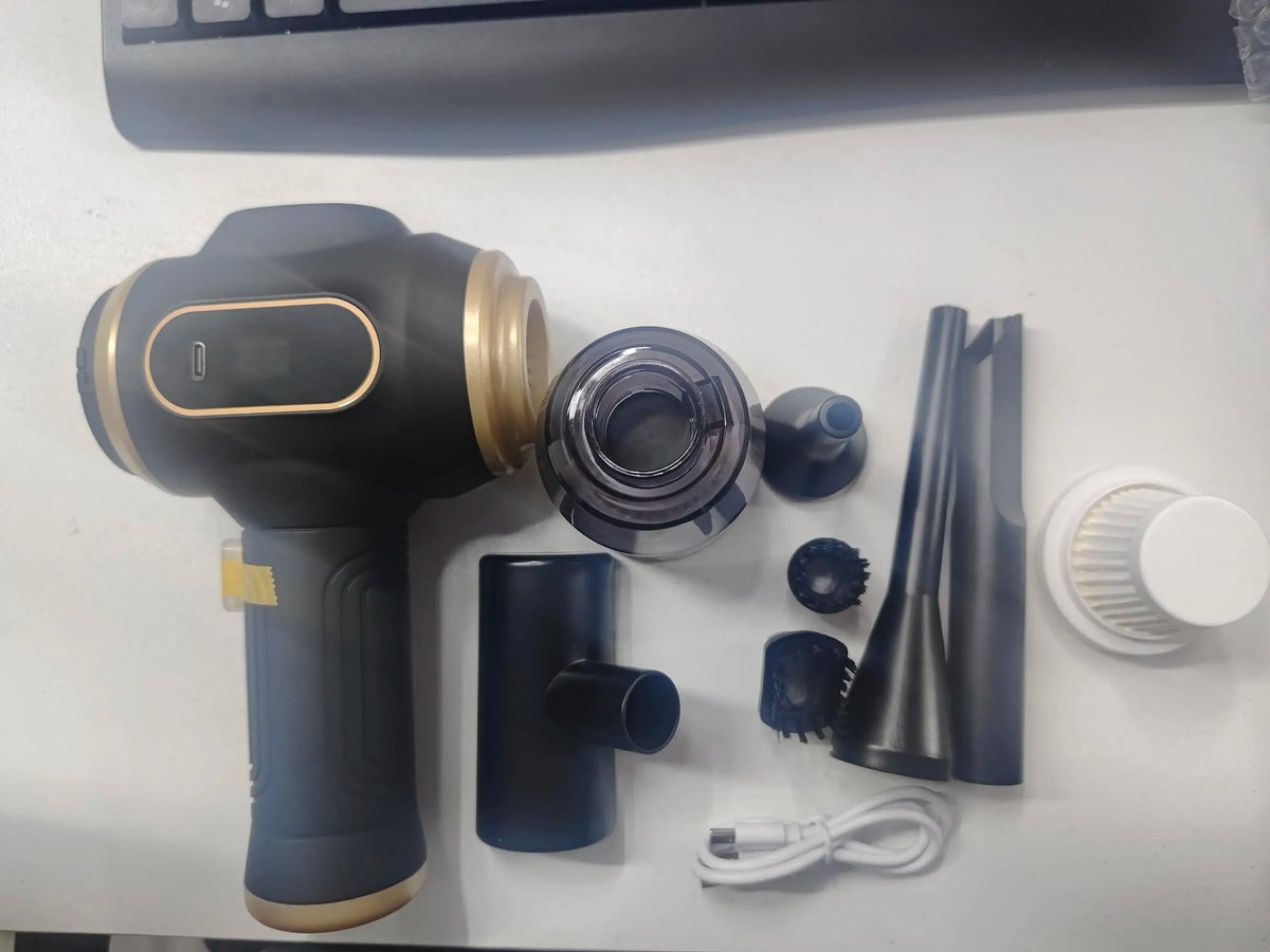 Cordless Air Duster & Vacuum, 2-in-1 Handheld Cleaner with Digital Display