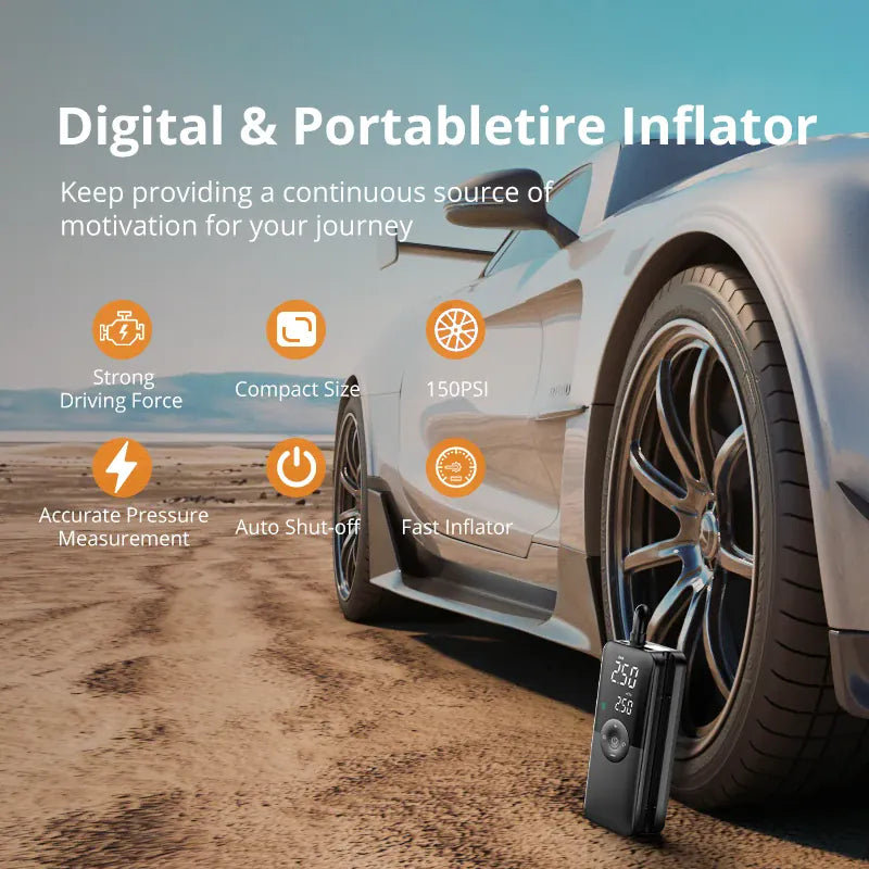 Portable Rechargeable Digital Tire Inflator Air Compressor