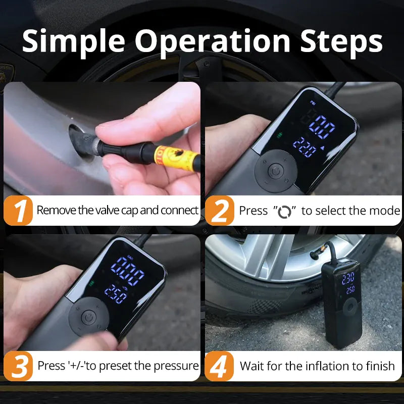 Portable Rechargeable Digital Tire Inflator Air Compressor