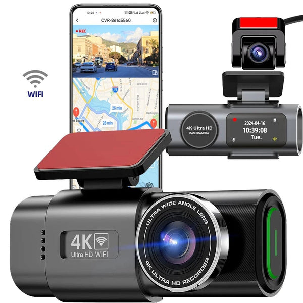 4K UHD WiFi Dash Cam with GPS & Night Vision