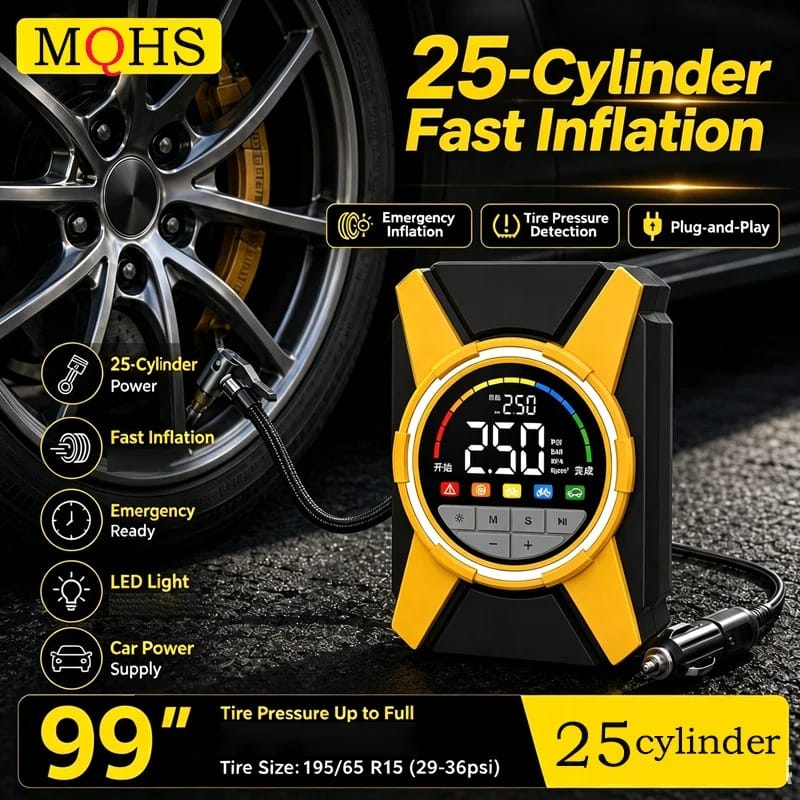 Portable 150 PSI Cordless Tire Inflator with LED Light