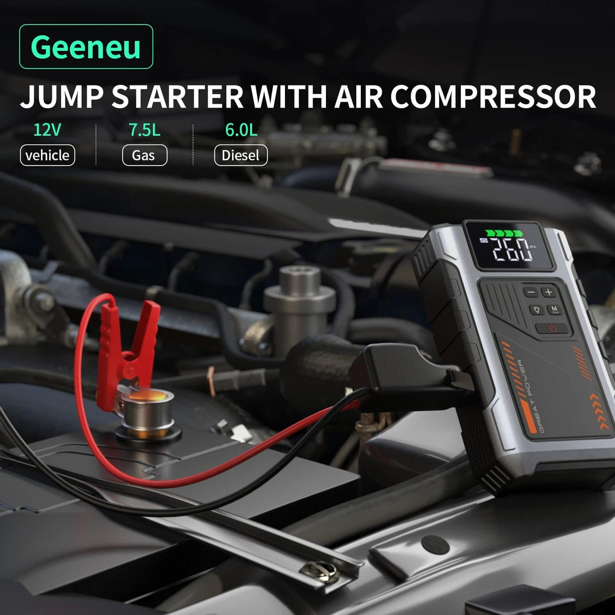 3000A Portable Jump Starter with 150 PSI Air Compressor