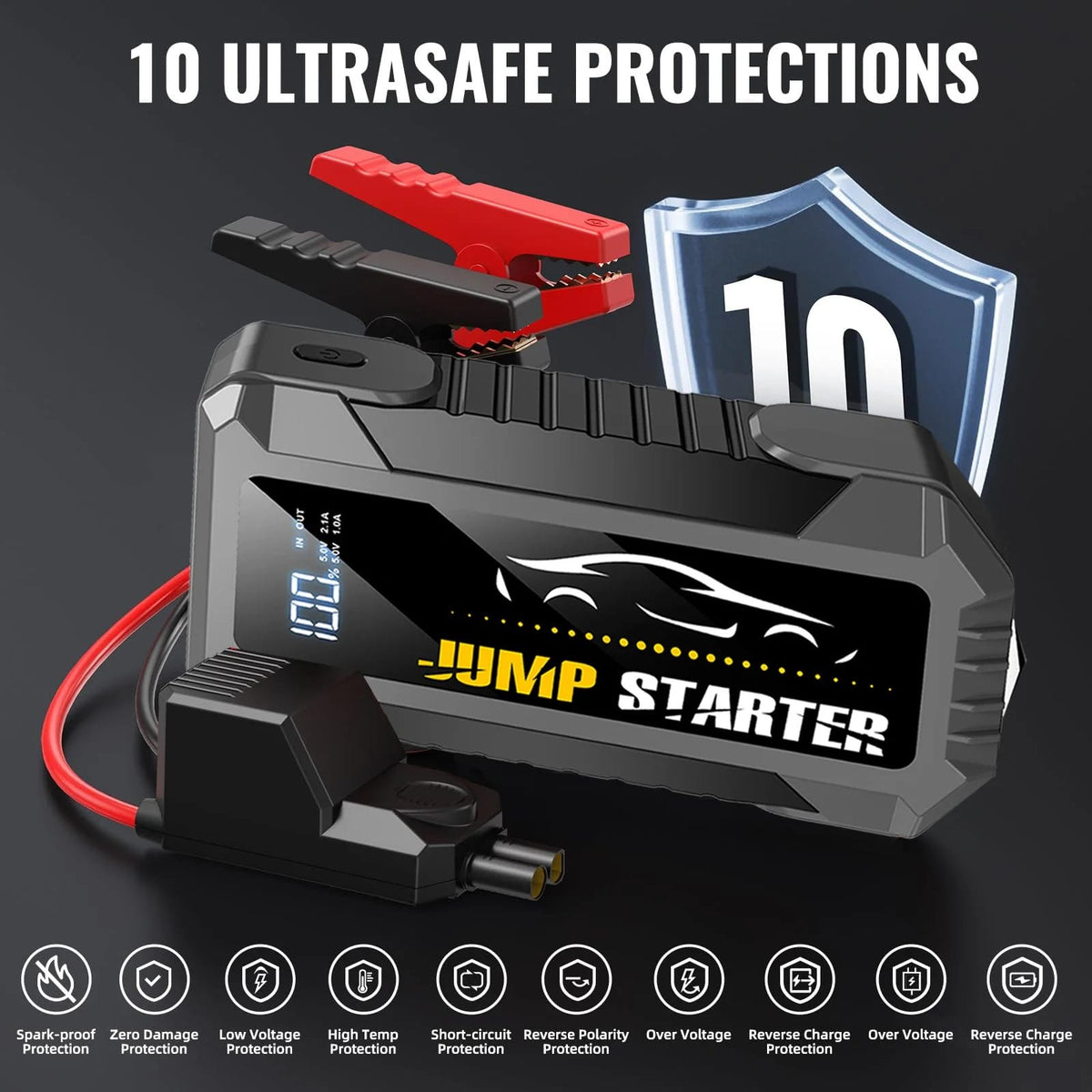 5000A Portable Jump Starter Battery Pack with Power Bank