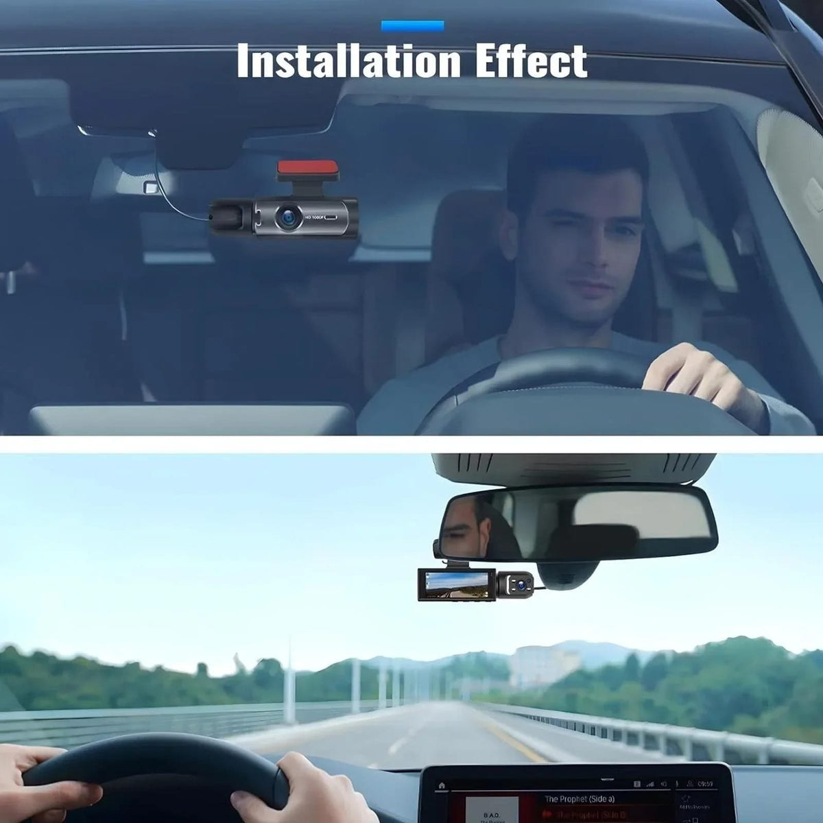 1080P Front & Rear Dash Camera with Night Vision