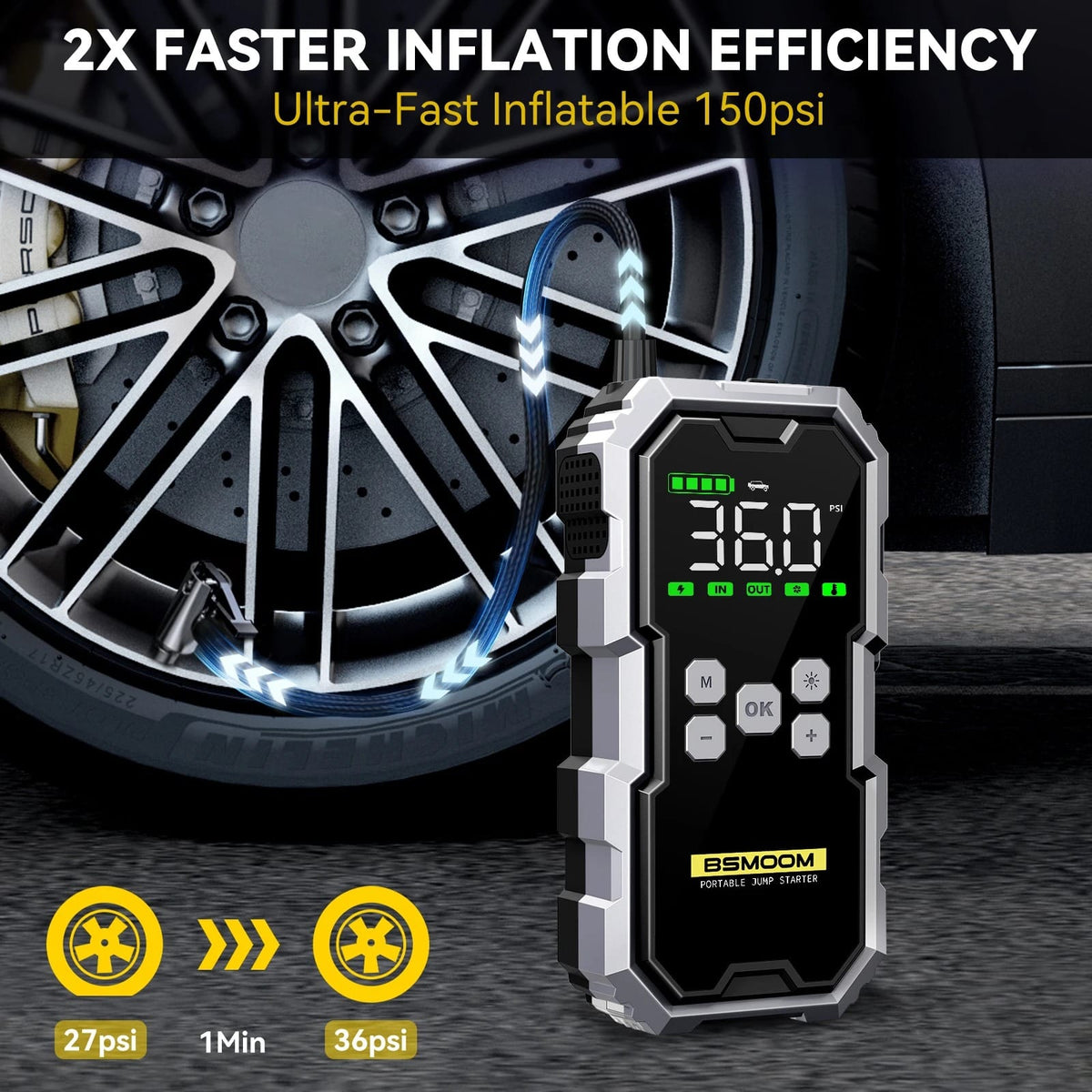 7000A Jump Starter with 12V Air Compressor & Power Bank
