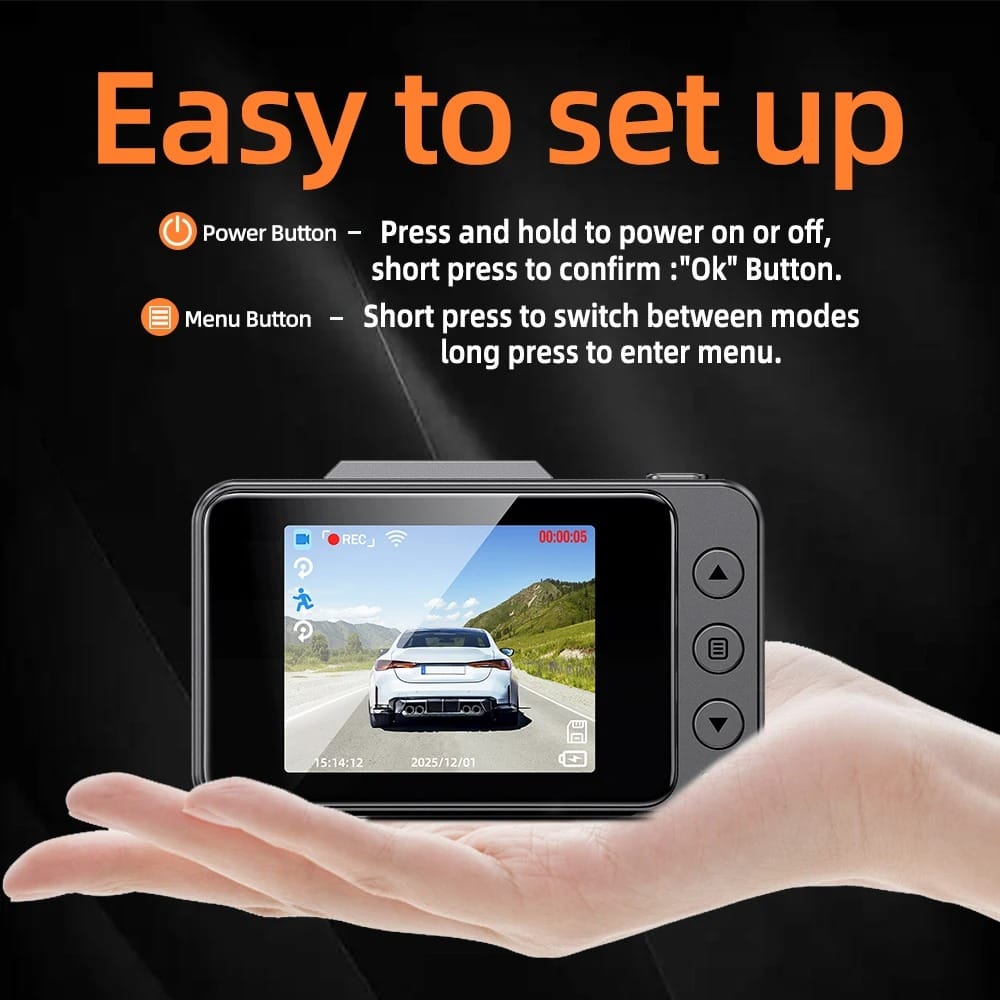 4K Mirror Dash Cam with WiFi & Rear Camera
