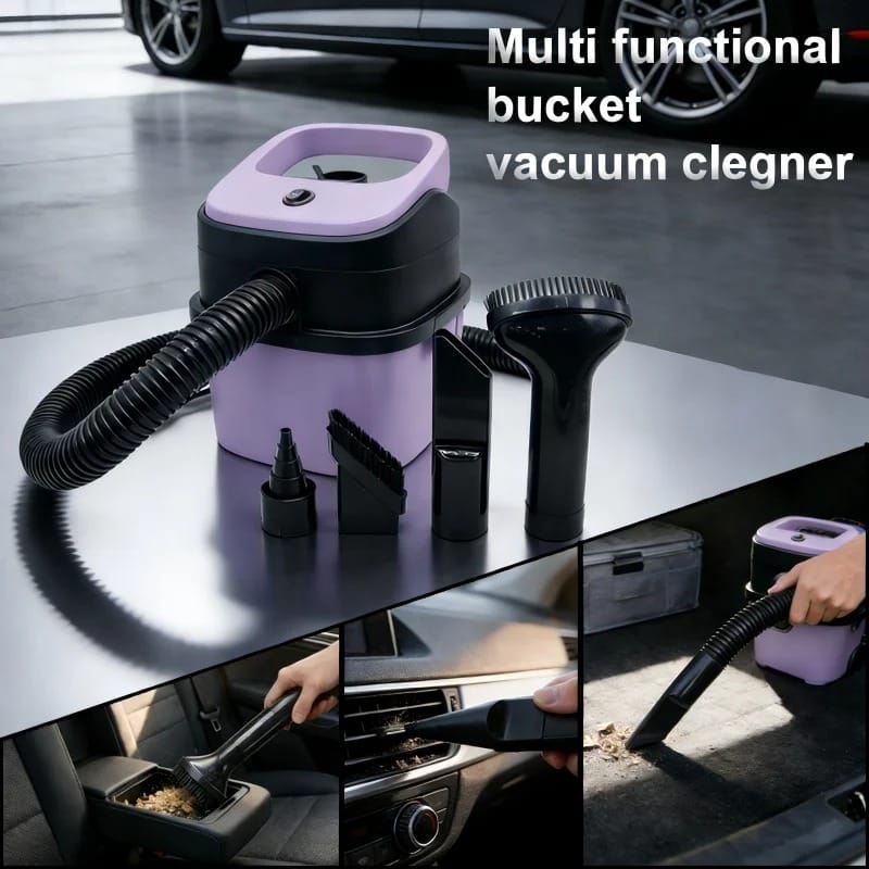 12V Wet & Dry Bucket Car Vacuum Cleaner with Powerful Suction